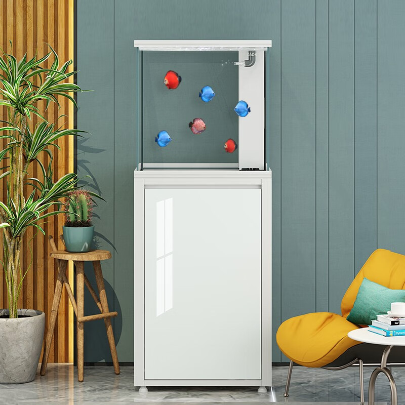 彩鲽彩鲽彩蝶2023款客厅超白玻璃金鱼家用兰寿底滤底柜生态造景水族箱