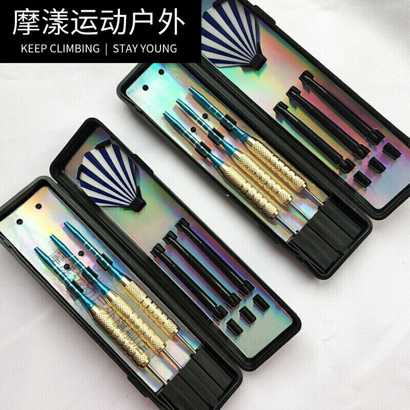 摩漾24克6只不銹鋼飛鏢 比賽級用 耐用飛鏢針 金屬飛標 18克藍色帶鏢盒