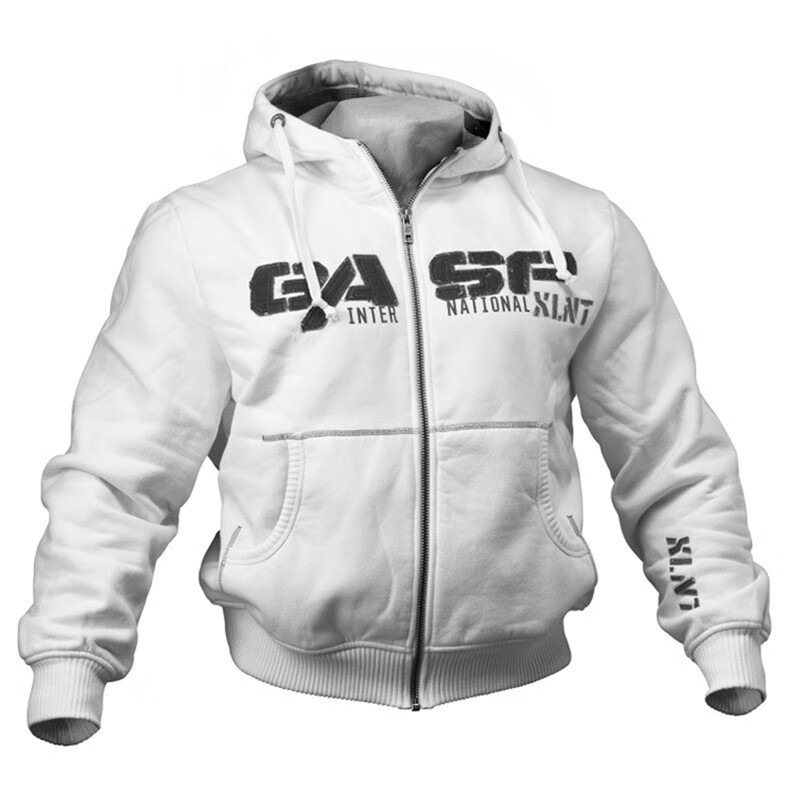 GASP 1.2 lbs hoodie盖世璞1.2磅运动休闲连帽衫健身训练运动外套 白色 M150-170斤