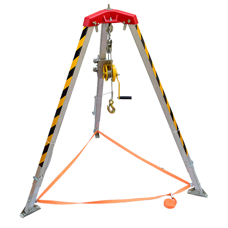 便捷救援三角架轻型铝合金手摇绞盘三角架有限空间井口探洞支架 单独