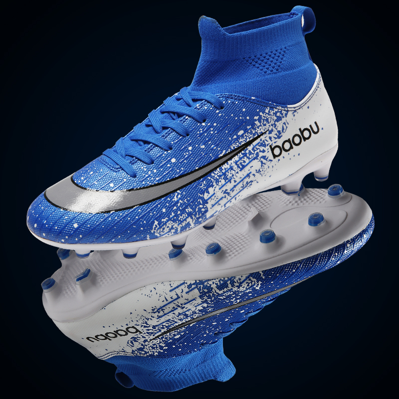 疾步峰趣新款c罗cr7高帮袜套足球鞋人造草地训练鞋男女中大学生防滑长