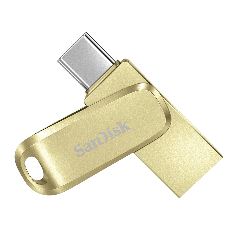 闪迪（SanDisk）128GB Type-C手机电脑U盘 DDC4繁星金 读速高达400MB/s 全金属双接口 办公多功能加密优盘