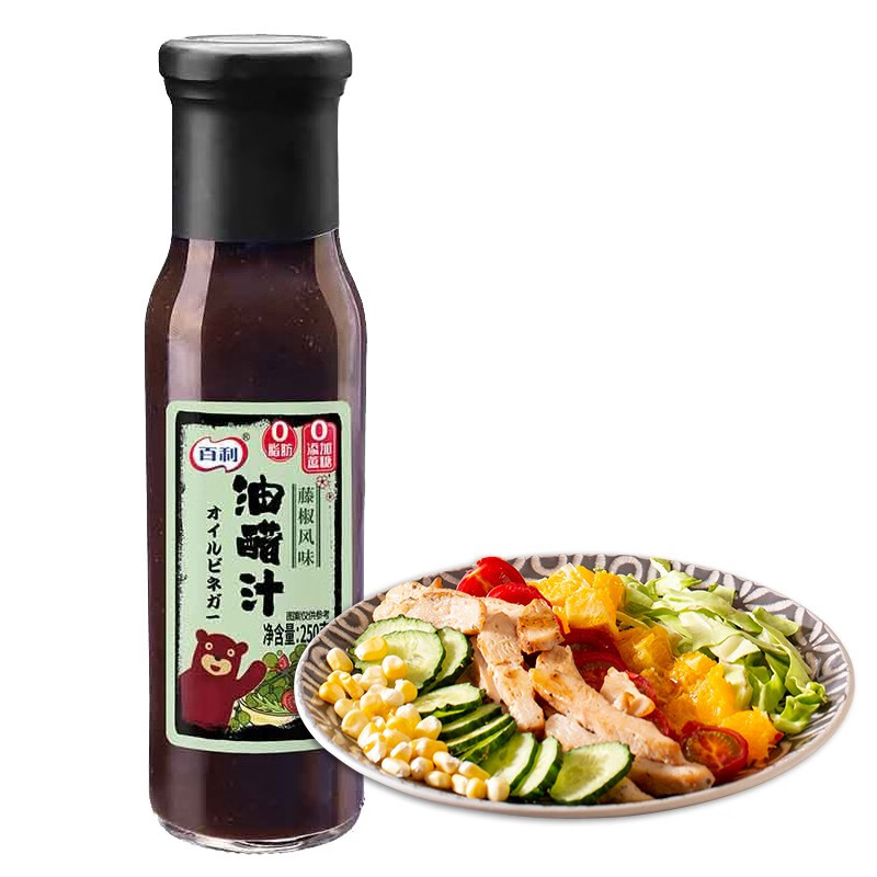 百利 藤椒风味油醋沙拉汁 0脂肪0蔗糖 蔬菜沙拉酱 250g