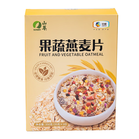 山萃（SUNDRY）中粮 水果燕麦片 即食代餐饱腹营养早餐 独立包装无添加蔗糖麦片