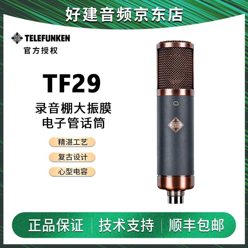 TELEFUNKEN德律风根 TF29 TF系列 专业录音棚话筒电子管电容话筒 TF29 标配