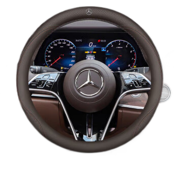 MDNG適配2024款奔馳GLE350方向盤套23/24新款gle450汽車把套改裝飾奔 奔馳[圓型]黑色[真皮-