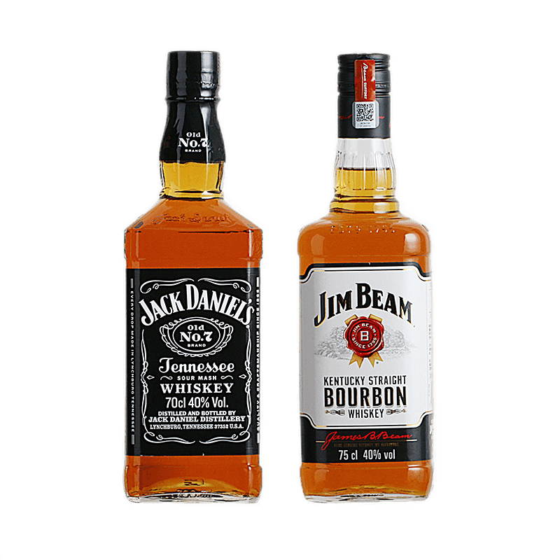 杰克丹尼+白占边 威士忌 Jack Daniel's JIM BEAM 美国波本洋酒 杰克丹尼700ml+白占边750ml