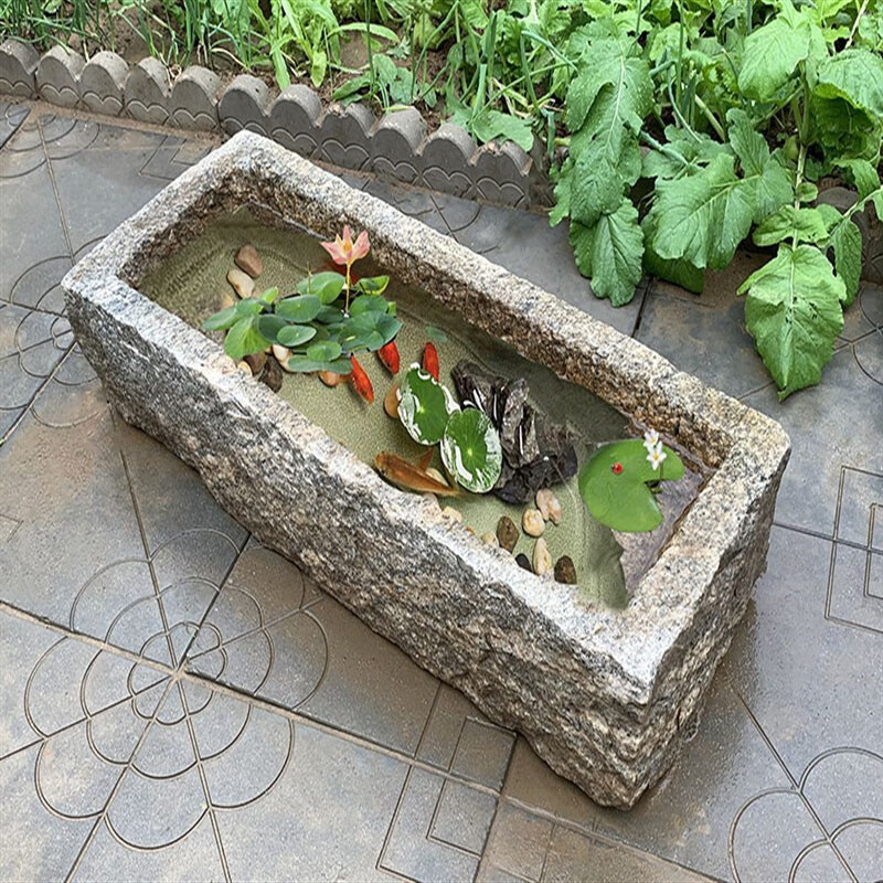 onevan老石槽水槽石头鱼缸户外洗手盆庭院天然青石牛槽马槽猪槽花盆