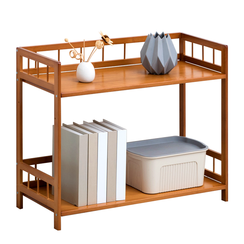 老竹匠简易多层落地室内储物架楠竹家用卧室卫生间置物架茶水架置物架客厅收纳架卧室架子层架经典款二层70长