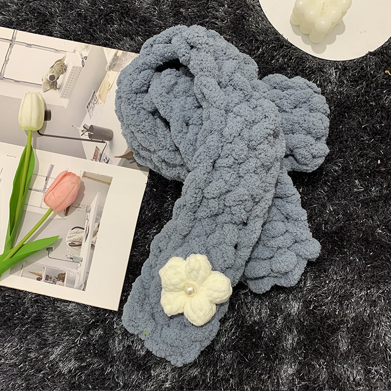 浅灰色(泡芙花不用织) 材料包自己织 带教程工具