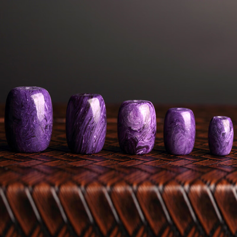 莫琳紫龙晶桶珠隔珠配珠diy串手链文玩佛珠配件合成紫龙晶散珠桶 紫龙