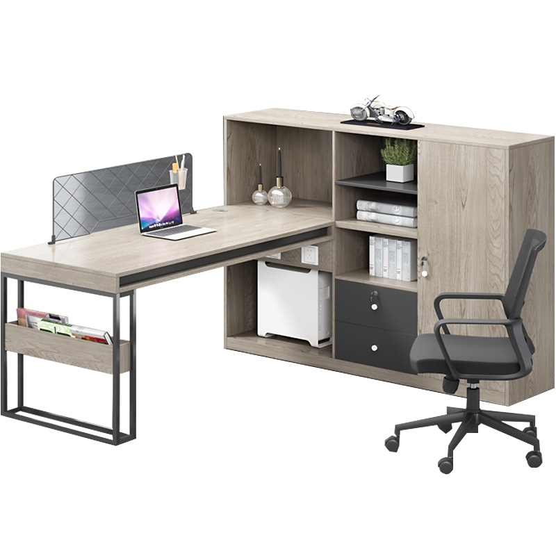 安美诚职员办公桌椅组合6双4四人位员工创意简约现代工位钢架桌子办公室两人含柜【含椅】