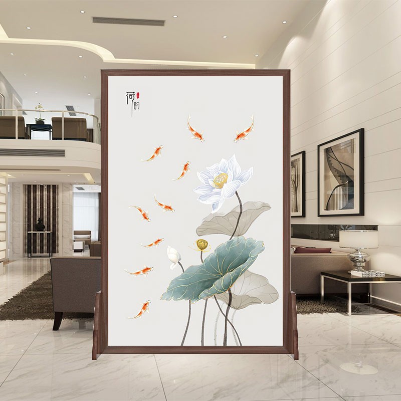 隔断屏风正对入户门遮挡客厅卫生间门风水玄关办公室移动摆放 图案f