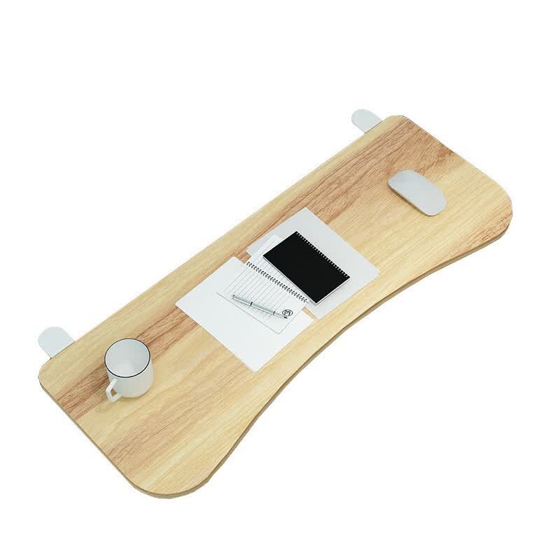 元良键盘托架免打孔 桌面延长板延伸加长加宽板键盘支架电脑桌子折叠板侧面托架 胡桃65*25CM 米弧款