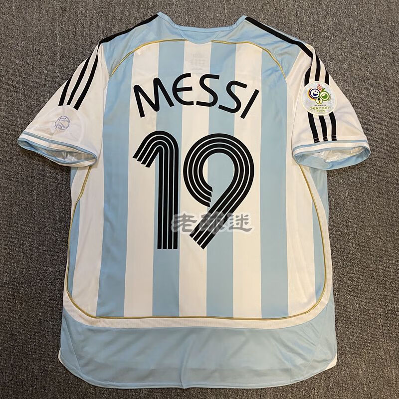 2006世界杯阿根廷球衣主场19号梅西里克尔梅足球训练服短袖定制男