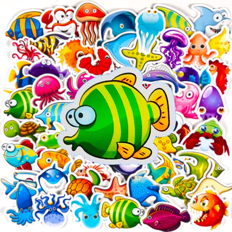 博桐梦120张可爱动物卡通图案贴纸海洋手账笔记本电脑行李箱贴纸装饰