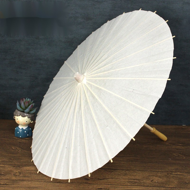 好沐音(haomuyin)儿童空白油纸伞diy 儿童手工材料绘画画小雨伞白色