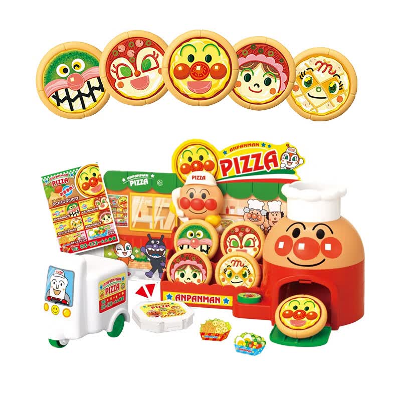 童梦姿日本进口面包超人披萨店过家家儿童pizza外卖快餐店宝宝仿真