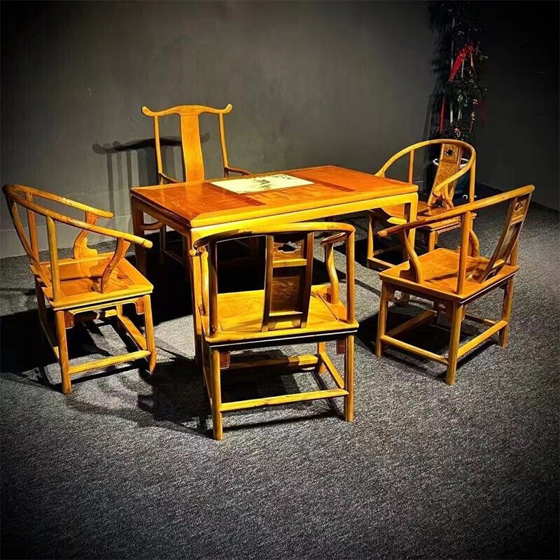 温朵金丝楠木小叶桢楠茶桌休闲古典家具实木新中式现代家居