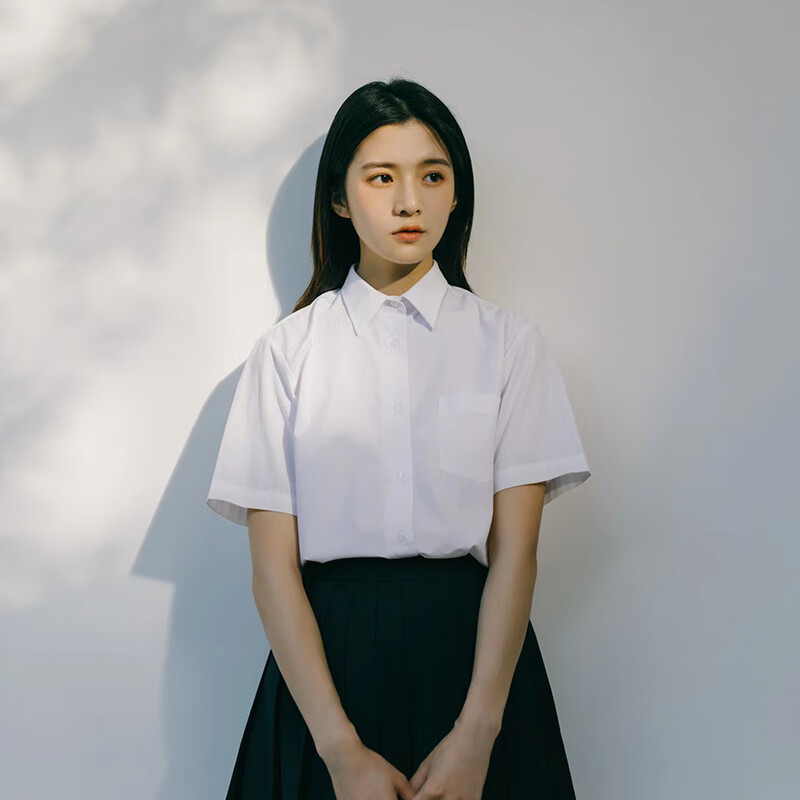 impresswit学士服内搭日系短袖白衬衫jk制服女高中大学生学院风基础