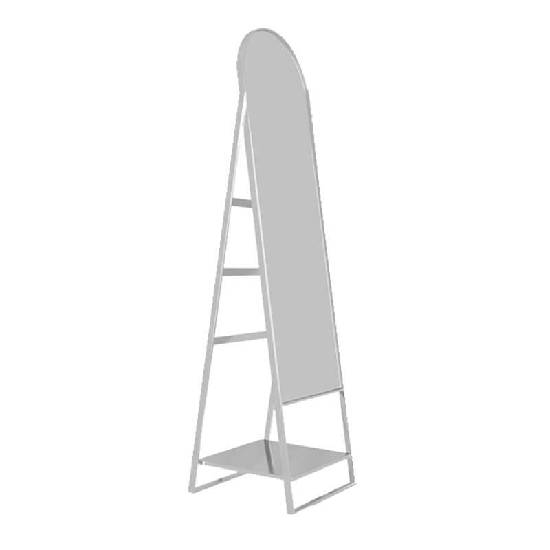 密林 北欧简约全身穿衣镜家用金属试衣镜多功能挂衣架一体卧室落地镜子 银色 其他  否