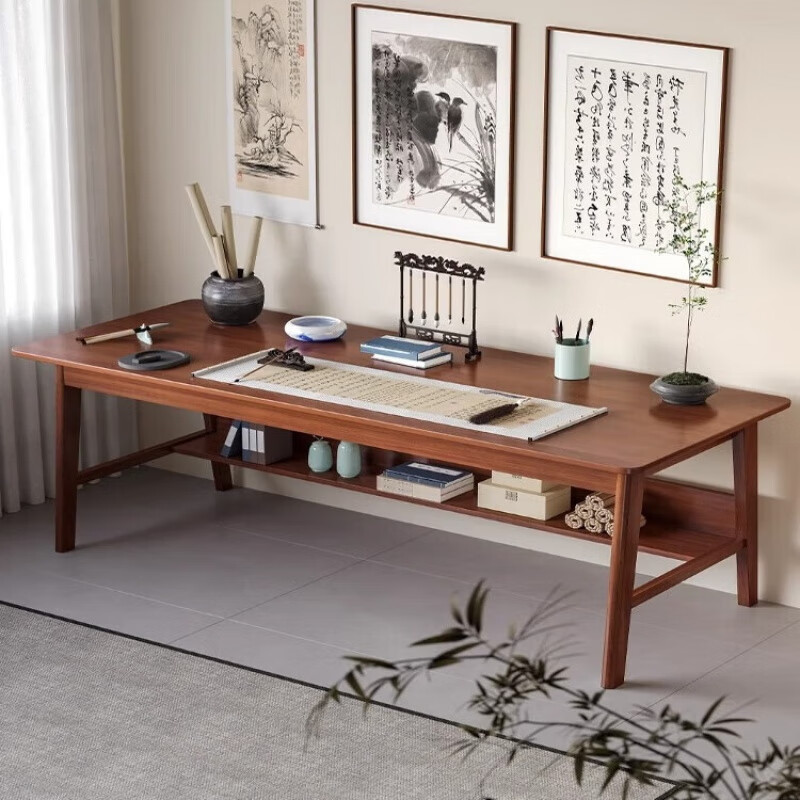 砚玺中式书法桌书画桌家用实木腿古风毛笔字案台双人书房书桌长工作台