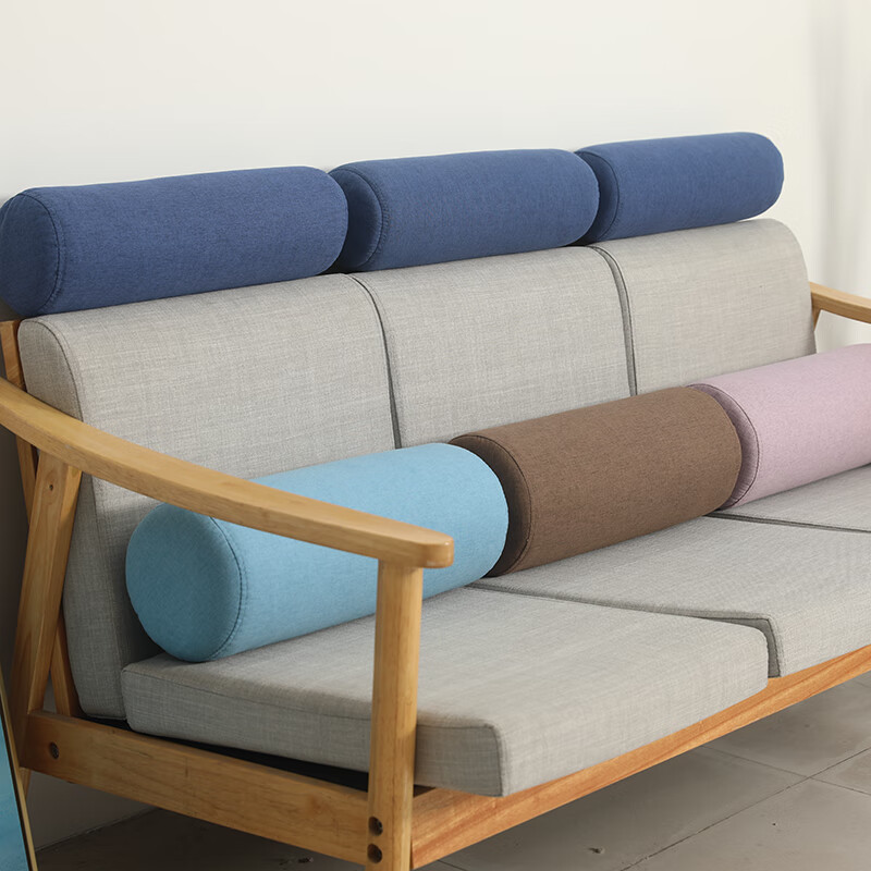 真悦长条圆柱靠枕沙发加高头枕靠头客厅房间床上护颈办公室腰枕靠垫枕