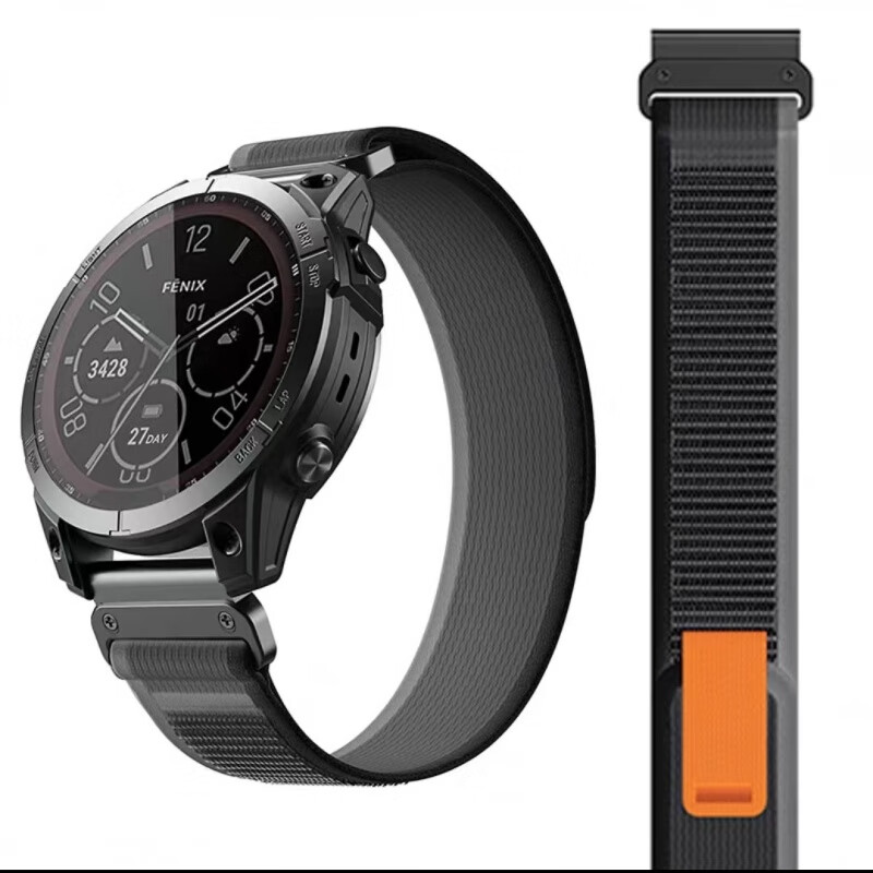 精岸适用佳明fenix3/7/5/6/s70/955/965/945/s70野径尼龙回环快拆表带