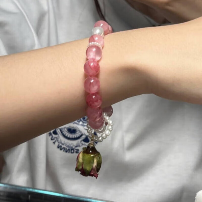 辽宁省博物馆簪花辽博手串文创手链沈阳干花真花饰品 春日纪玫瑰 手链