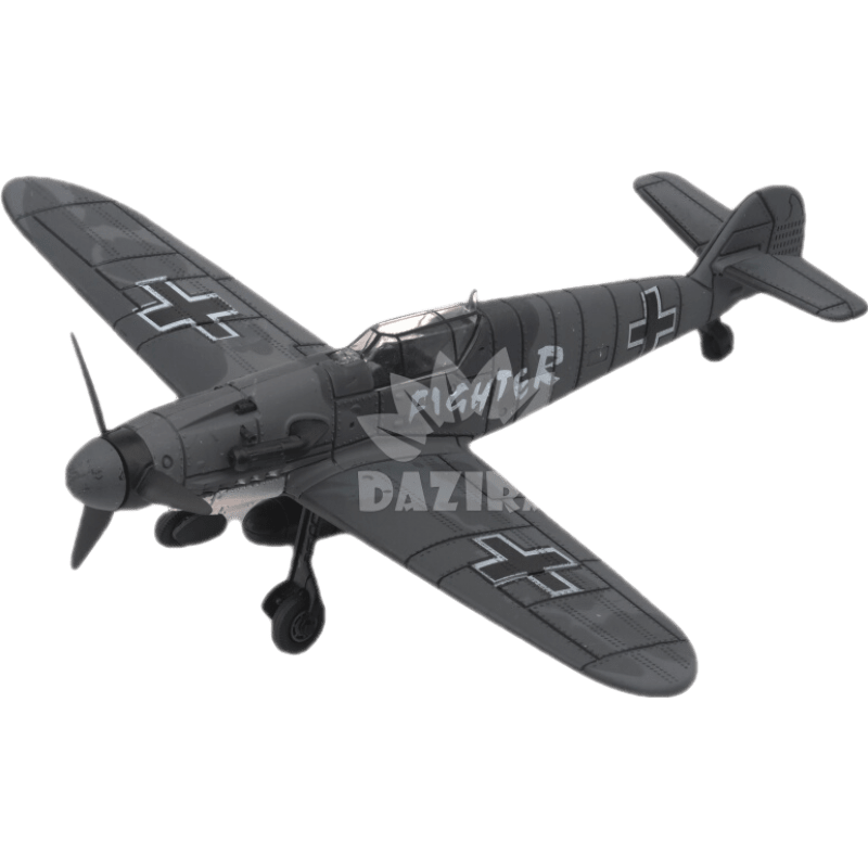 4D拼装1/48二战飞机模型BF109海盗喷火战斗机玩具军事风 BF109 深灰色