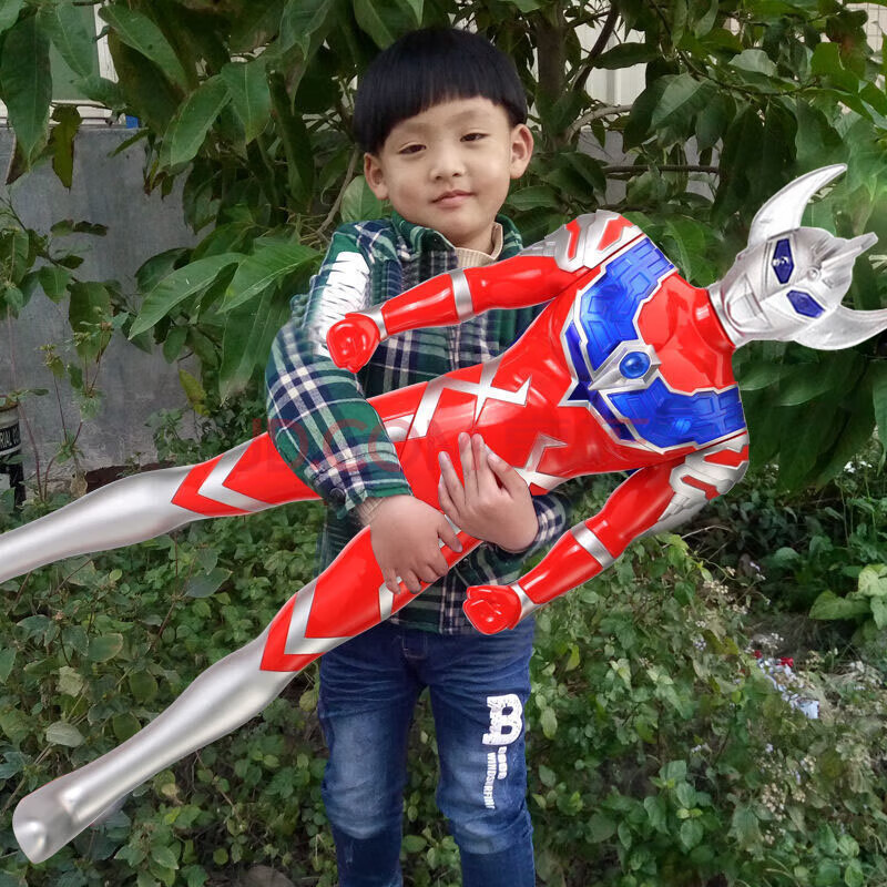跃越（yueyue）超大号奥特曼玩具儿童男迪迦泰罗卡片变身器赛罗变形战士跨越超人 48cm泰罗【声光】带电池
