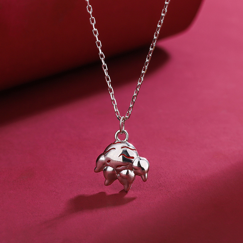 岚珊999银项链女复古风虎爪项链女本命年属虎生肖吊坠轻奢百搭锁骨链