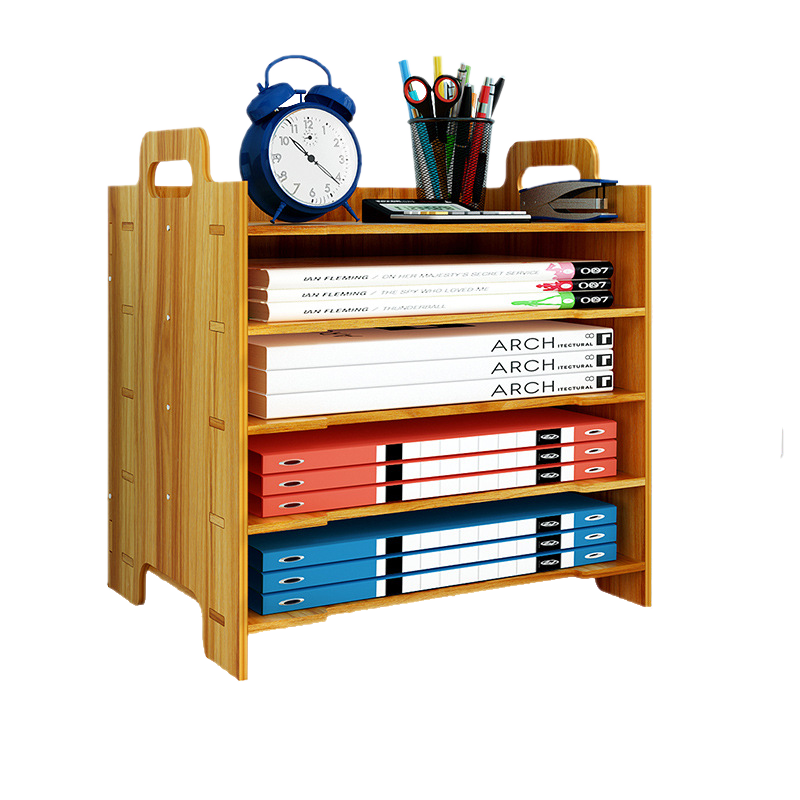 安尔雅 多层文件架办公桌面书架资料整理文件收纳盒书本置物架  5层