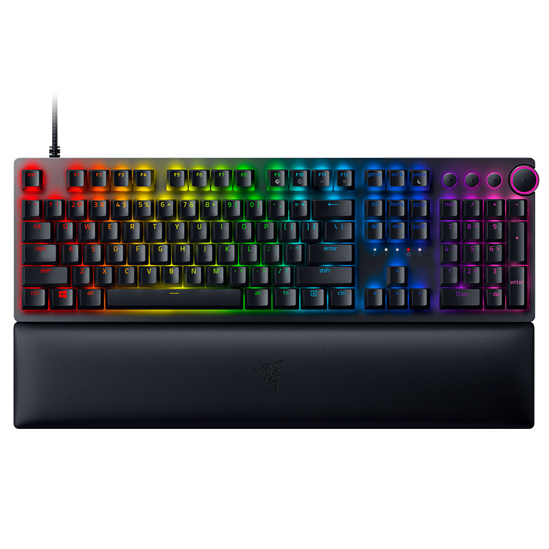 RAZER 雷蛇 猎魂光蛛V2 104键 有线机械键盘 黑色 线性光轴 RGB