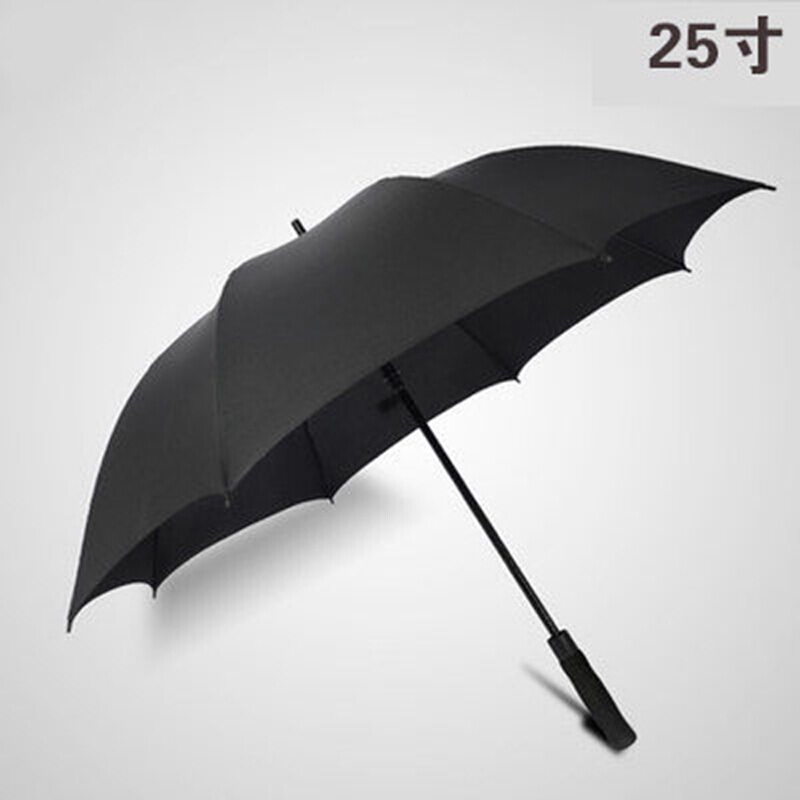 蝴蝶萱 长柄晴雨伞男两用高尔夫德国商务防风复古实木直杆雨伞定制 25