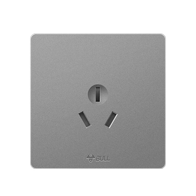 公牛 装饰开关面板86型暗装墙壁开关三孔16a g25z104灰