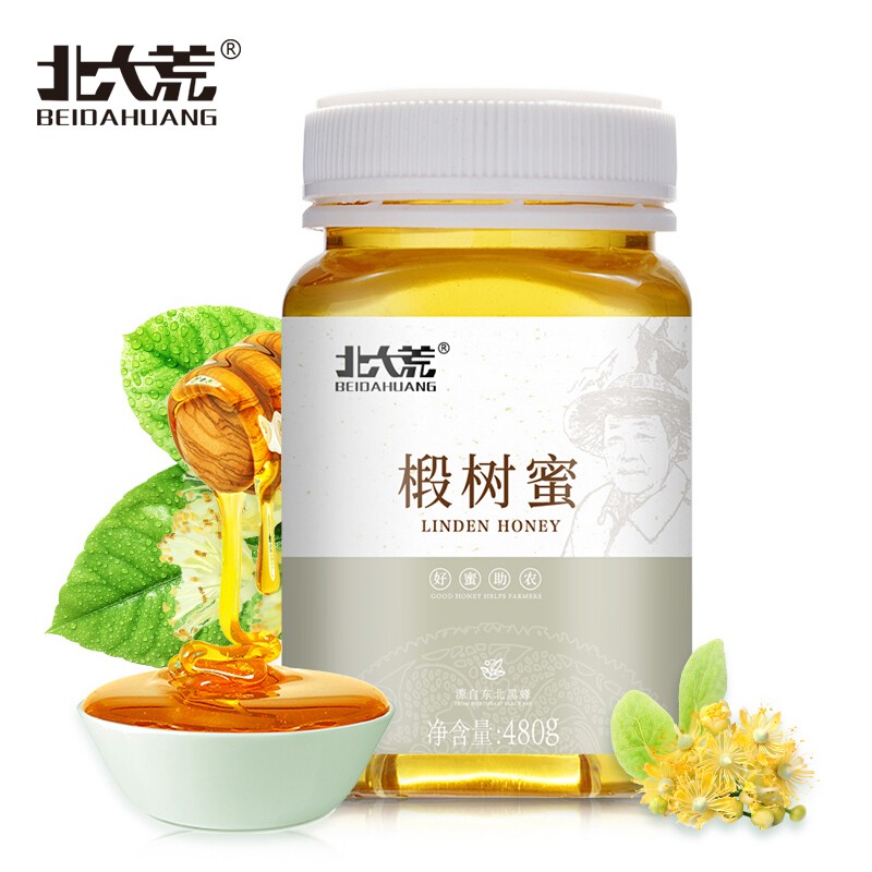 北大荒  东北黑蜂 好蜜助农 椴树蜜 纯蜂蜜480g  冲调水饮