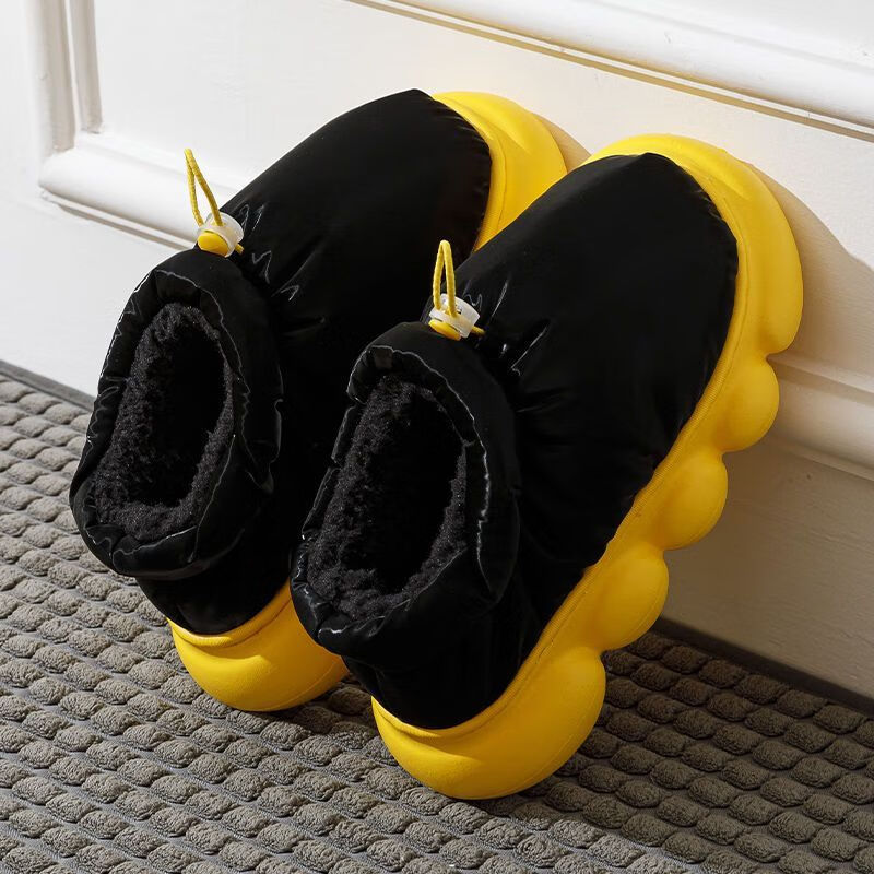 跟高级感棉拖鞋女冬季室内家居厚底防滑防水保暖情侣包跟棉鞋男外穿