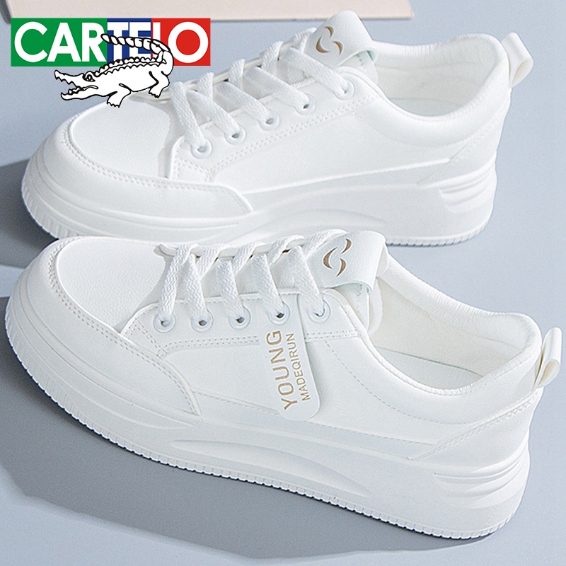 卡帝乐鳄鱼(cartelo)小白鞋2022年女鞋显脚小搭配裙子的鞋子百搭春秋