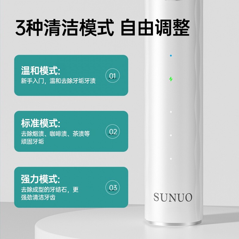 小米有品 素诺可视超声波洁牙器牙结石去除器家用电动洁牙仪洗牙器牙垢清除器 月牙白-T12pro升级款（晒图有礼） T11pro