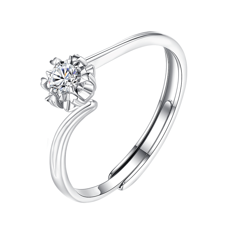 中國黃金守護(hù)一生鉆石戒指女表白求結(jié)婚活口鉆戒送老婆結(jié)婚紀(jì)念日女友生日 鑲真鉆守護(hù)一生鉆石戒指/可刻字