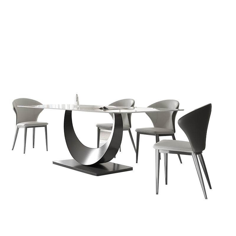 【领神卷1000元】迪伦公馆 餐桌 现代轻奢岩板餐桌长方形家用小户型设计师创意简约餐厅饭桌 1.4m轻奢款餐桌 轻奢款单餐桌