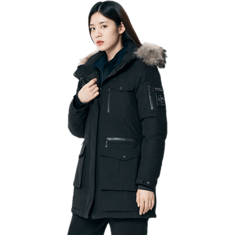 NEPA耐葩男士ALASKA羽絨服保暖毛領(lǐng)帽子鵝絨服男CE72023 199黑色 M (100) 175/92A