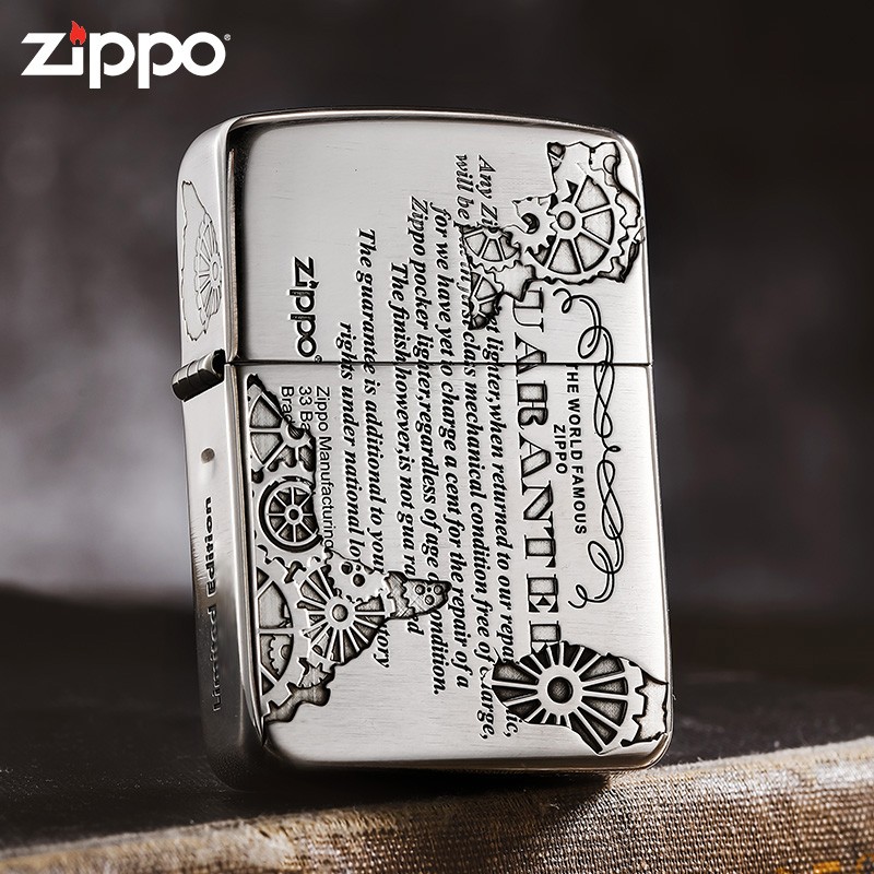 zippo正版纯银打火机银复刻说明书贴章封条旗舰原装官网七夕礼物送