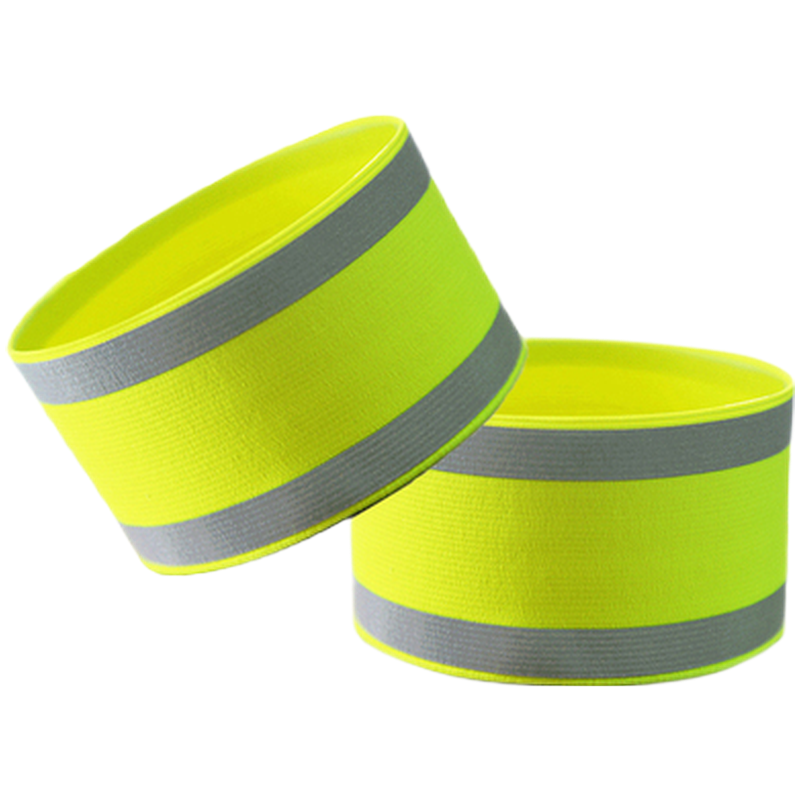 妙普乐夜跑装备跑步反光带自行车束裤带裤脚带骑行松紧绑腿带反光束腿