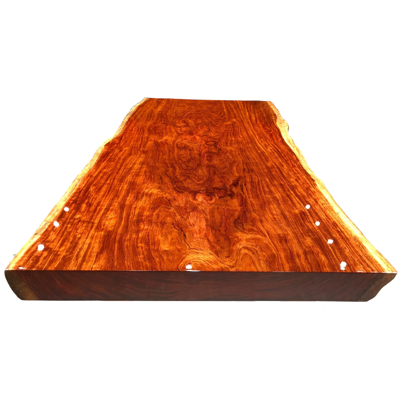 倾听木之歌实木大板桌巴花大板台茶台茶桌简约时尚原木桌 巴花203*100*10自然边+支架