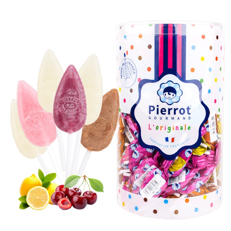 倍乐果法国进口pierrot棒棒糖锥形棒棒糖儿童零食糖果万圣节圣诞节礼