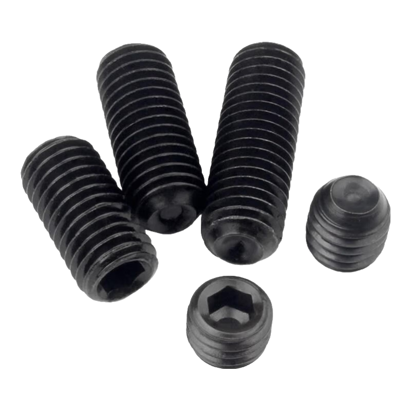 寶德豐 凹端機米緊定螺絲12.9級黑色內(nèi)六角無頭螺絲釘杯尾基米頂絲螺釘 M8x8（100個）