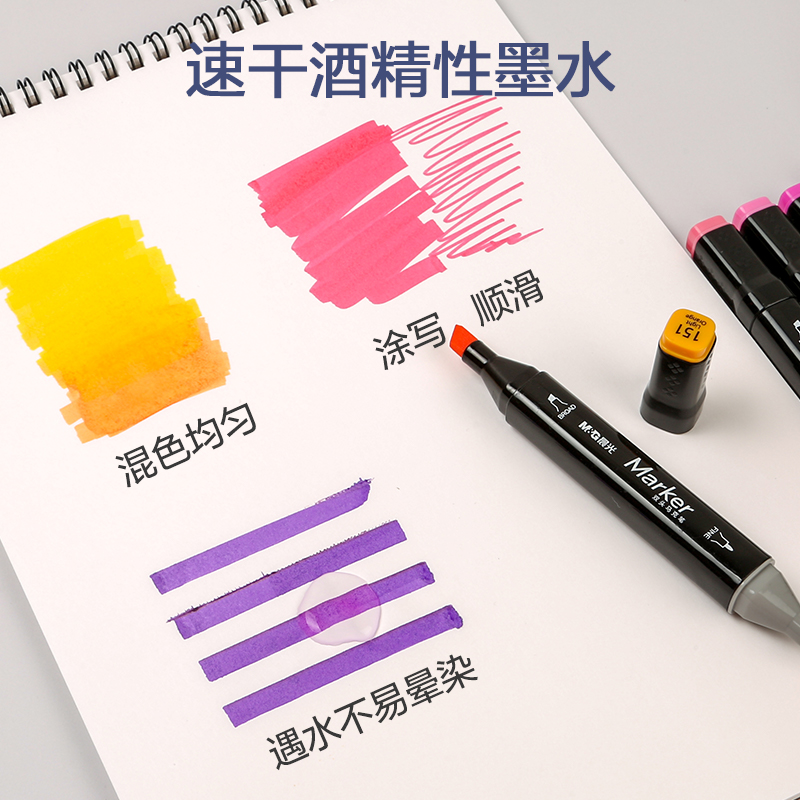 晨光双头速干马克笔 油性学生水彩笔 APMV1415标准色和常用色有啥区别？