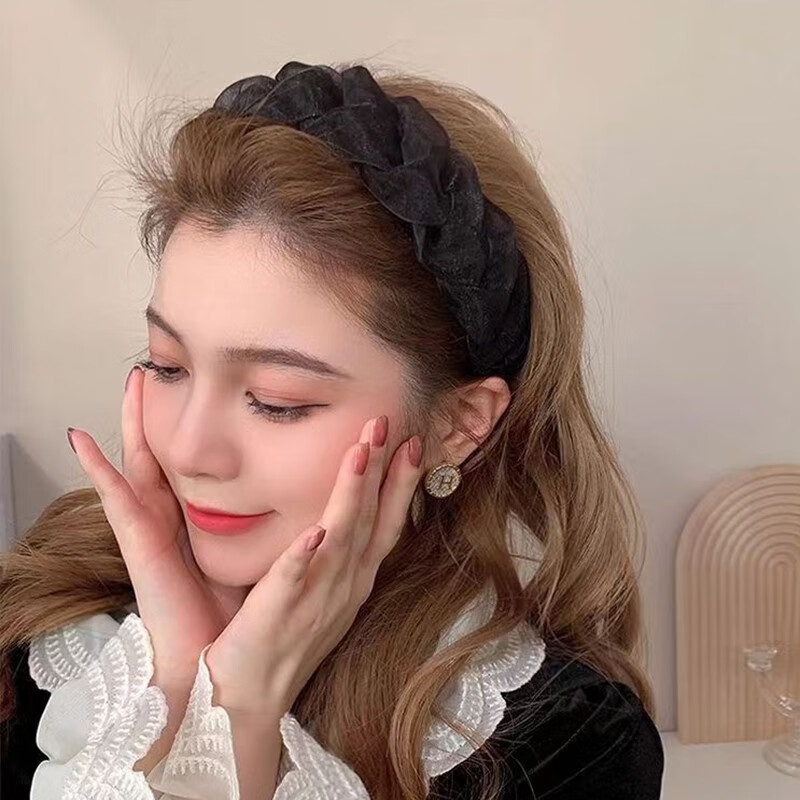 弥俏黑色宽边洗脸发箍女日常佩戴头箍女生韩式时尚压发发卡发捆发窟